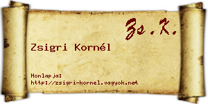 Zsigri Kornél névjegykártya
